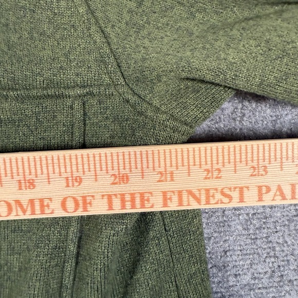 LL Bean Sweater Fleece Pullover Mens Large Regular Green Snap Outdoors Hiking - Picture 9 of 11